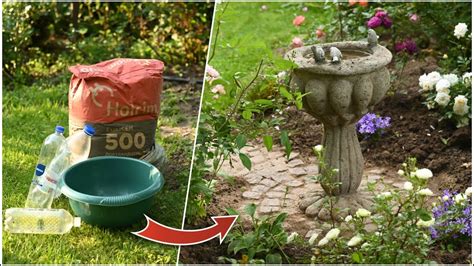 Diy Hypertufa Bird Bath Using Plastic Bottles Youtube