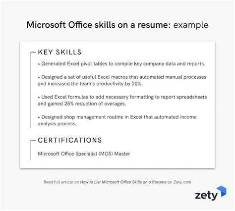 Cv Microsoft Office Skills 42 Microsoft Office Resume Skills For Your Application