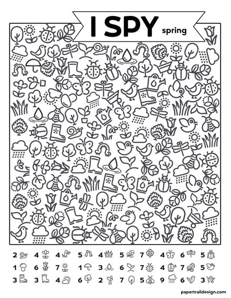 Free Printable I Spy Spring Activity Paper Trail Design Printable