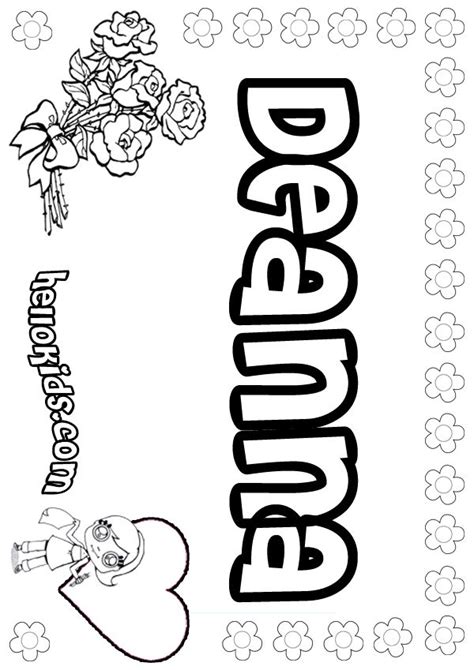 The Name Deanna Bing Images Name Coloring Pages Printable Coloring