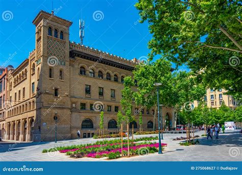 Zaragoza, Spain, May 30, 2022: People are Strolling a Street in ...