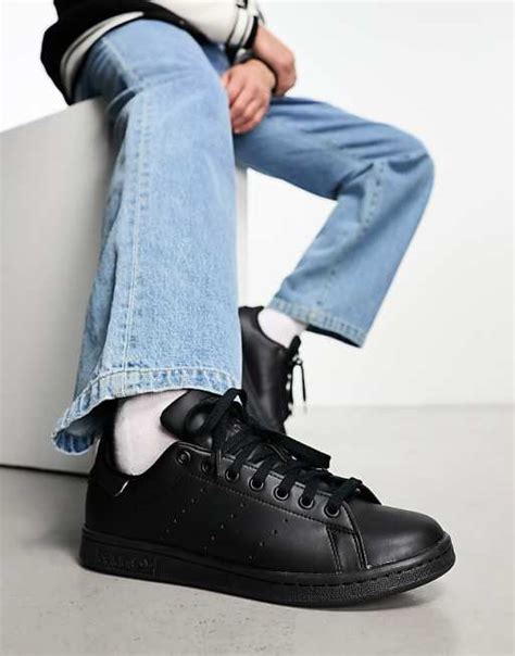 Black Stan Smith Adidas With Jeans Uk