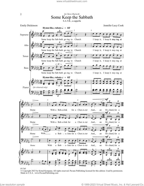 Some Keep The Sabbath Sheet Music For Choir Satb Soprano Alto Tenor Bass