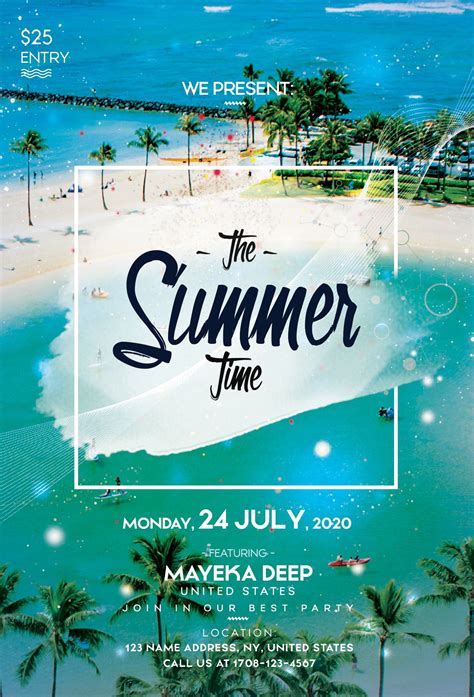 The Summer Time Free Psd Flyer Template Pixelsdesign Free Psd Flyer Templates Free Psd