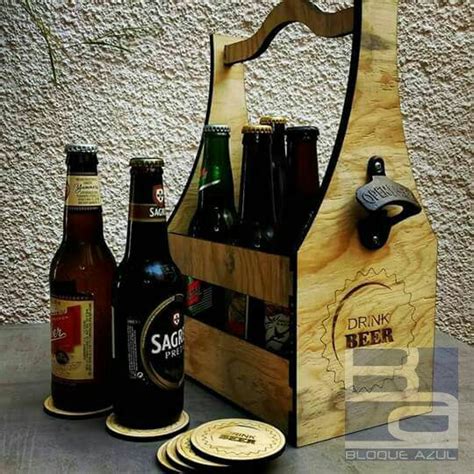 Caja De Madera Para Cervezas Incluye Destapador De Hierro Forjado Y