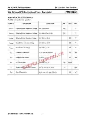 PMD1603K Datasheet Equivalent Cross Reference Search Transistor Catalog