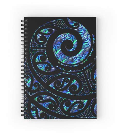 New Zealand Māori Paua Tattoo Koru Design Spiral Notebook For Sale By