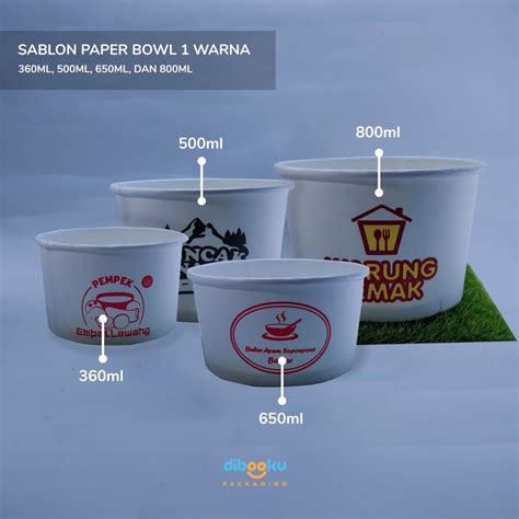 Jual Cetak Sablon Paper Bowl Warna Ml Ml Ml Ml Shopee