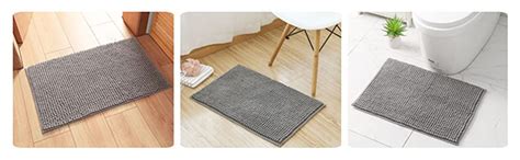 Dricar Bath Mat 2 Piece Chenille Rug For Kitchen Non Slip Washable