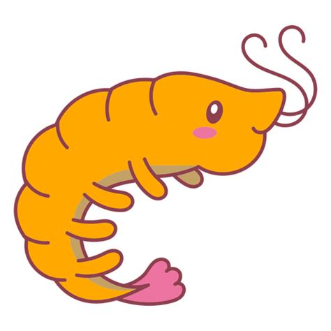 Cartoon Cute Shrimp PNG & SVG Design For T-Shirts