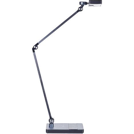 Lampe de Bureau Noire à LED Tactile Intensité Variable Bras Ajustable