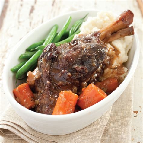 Braised Lamb Shanks In Red Wine With Herbes De Provence The Cook S Illustrated Meat Book