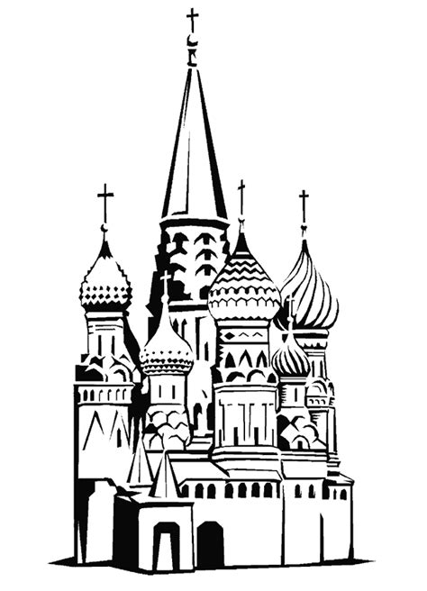 Раскраска Кремль Распечатать бесплатно