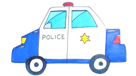 How To Draw Cartoon Police Car For Kids Police Car Kids Kidsparty ...