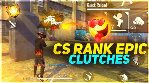 Free Fire Cs Rank 1v4 Epic Clutches🔥⚡ Youtube