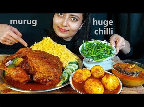 Huge Meal Spicy Big Buna Chicken Egg Masala Fish Curry Chilli Huge