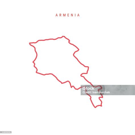 Armenia Editable Outline Map Vector Illustration Stock Illustration