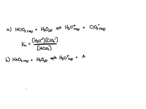 Solved Write Ionization Equations And Acid Ionization Constant