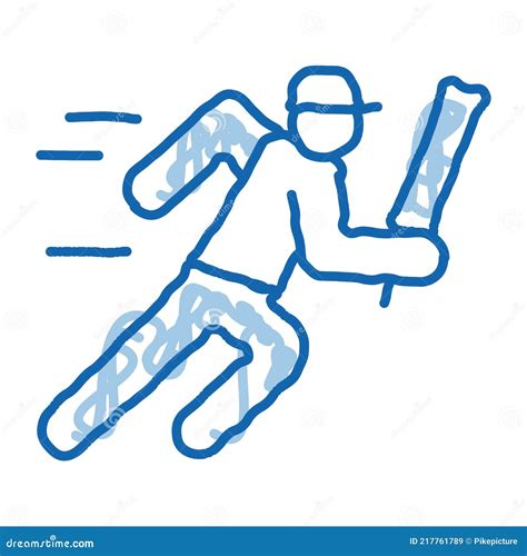 Atleta Corriendo Doodle Icono Mano Dibujado Ilustraci N Ilustraci N Del