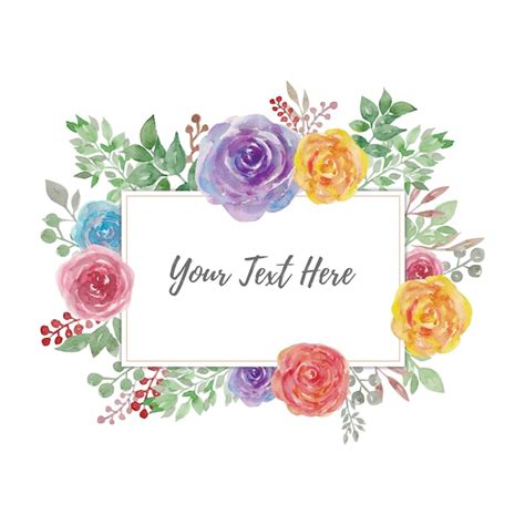 Premium Vector Watercolor Flowers Frame