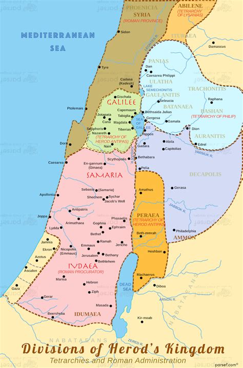 Divisions of Herod’s Kingdom Map | Kid's Bible History Maps