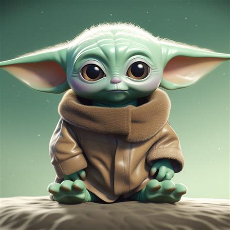 Cute Animated Baby Yoda Star Wars Mandalorian Digital Image .PNG File ...