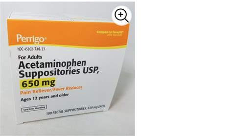 Acetaminophen 650 Mg Suppository 100 Count Per Unit Dose Package B