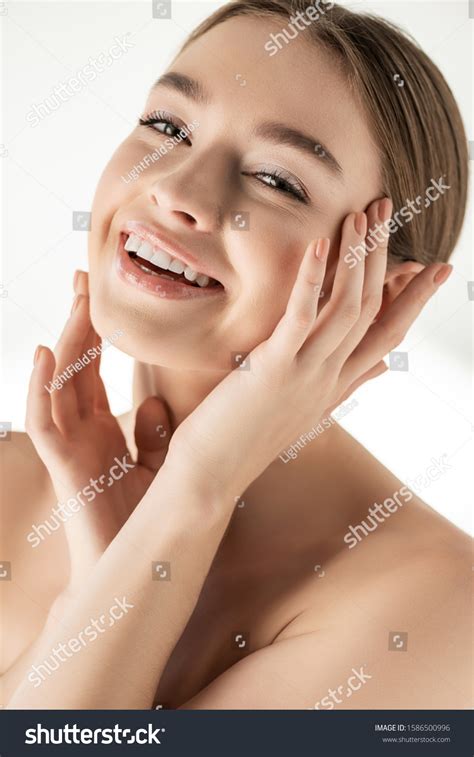 Positive Naked Smiling Girl Posing Isolated Stock Photo Shutterstock