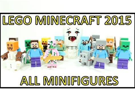 Lego Minecraft 2015 Full Range Of All Minifigures Youtube