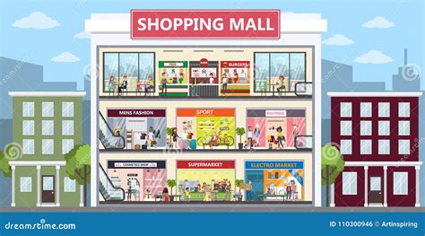 Shopping Mall Kiosk Vector Illustration | CartoonDealer.com #26329688