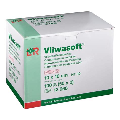 Vliwasoft Vliesstoffkompresse 10 Cm X 10 Cm 6 Lagig Steril 50x2 St