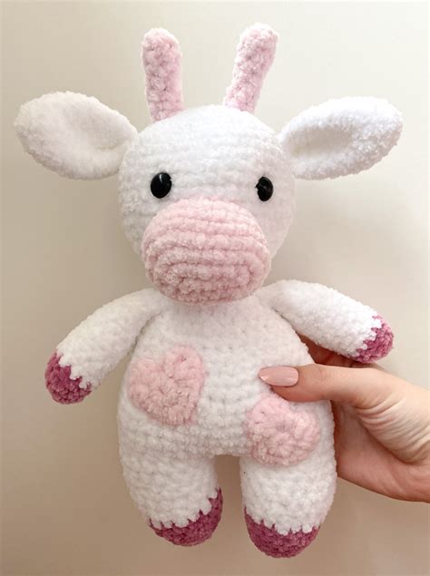 Crochet Plush Strawberry Cow Abigurumii