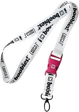 Amazon Keep A Breast I Love Boobies Lanyard Naked White Office Products