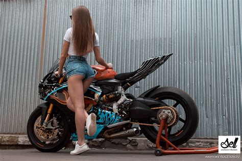 Wallpaper Model Blonde T Shirt Car Brunette Ass Motorcycle