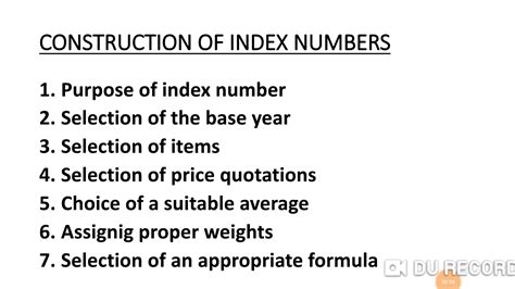 Construction Of Index Number Youtube