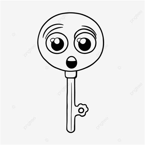 Drawing Key With A Funny Smiling Face For Kids Outline Sketch Vector, Wing Drawing, Key Drawing ...