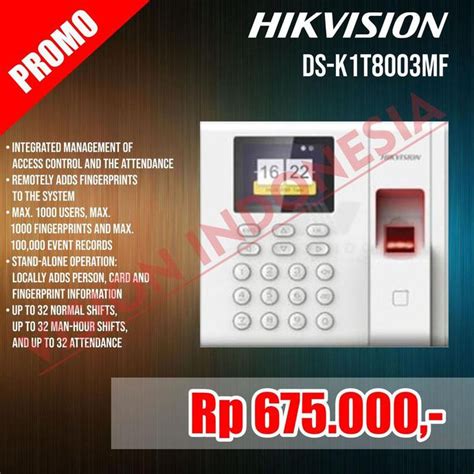 Jual HIKVISION FINGERPRINT ACCESS CONTROL DS K1T8003MF Indonesia Shopee