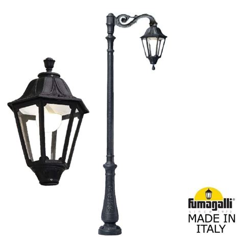 Парковый фонарь FUMAGALLI NEBO ADAM/NOEMI 1L черный, прозрачный E35.202 ...