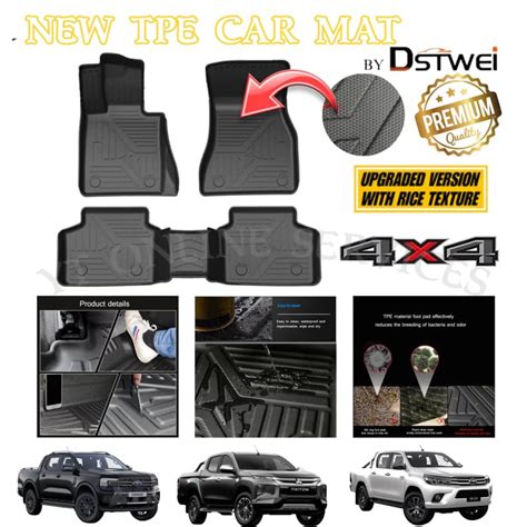 Premium Quality Car TPE Floor Mat Carpet Karpet Kereta 4x4 Hilux Ford