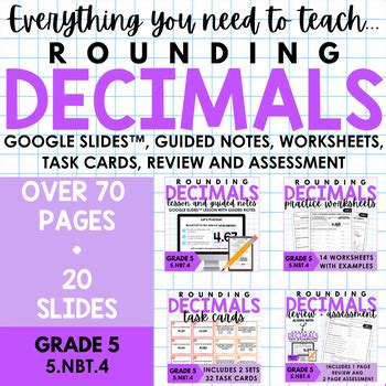 Rounding Decimals Bundle Lessons Worksheets Activities 5th Grade