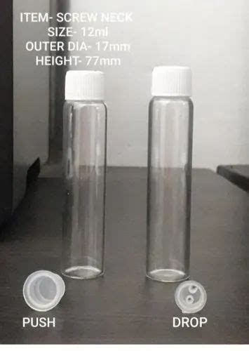 Transparent 12 ML Homeopathic Glass Vials For Storage Packaging Type