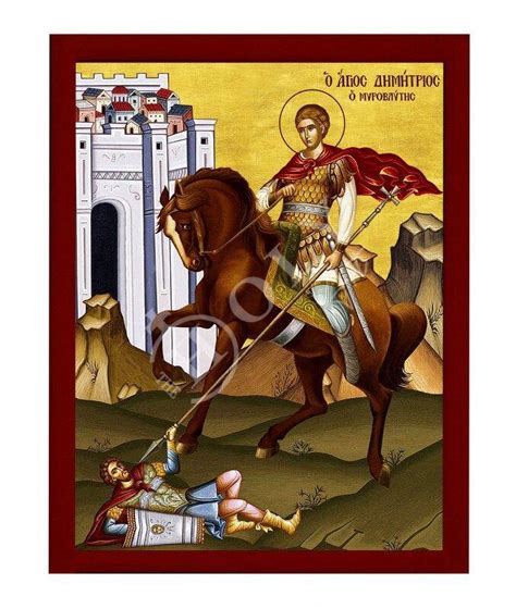 Saint Demetrius Icon Handmade Greek Orthodox Icon Of St Demetrios