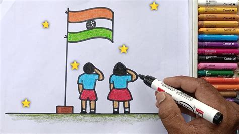 How To Draw A National Flag Indian Flag Drawing And Colouring For