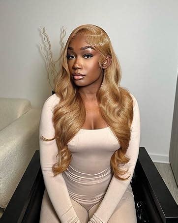 Amazon SPOU Honey Blonde Lace Front Wig Human Hair Body Wave 13x6