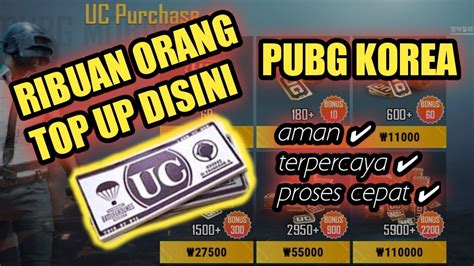 CARA TOP UP UC PUBG KOREA SIMPLE AMAN CEPAT GA RIBET YouTube