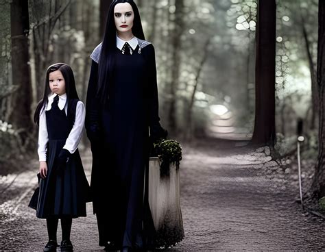 Wednesday Addams and her mother in the park by Shadowboy1046 on DeviantArt