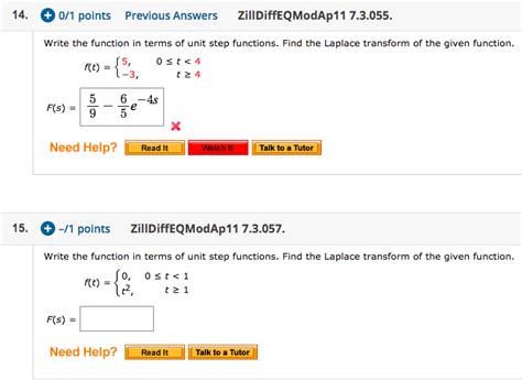 Solved 14 0 1 Points Previous Answers ZillDiffEQModAp 11 Chegg