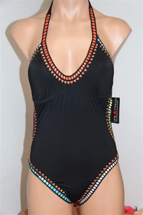 Nwt Bar Iii Swimsuit Bikini One Piece Size Xl Be Weave It Black Ebay