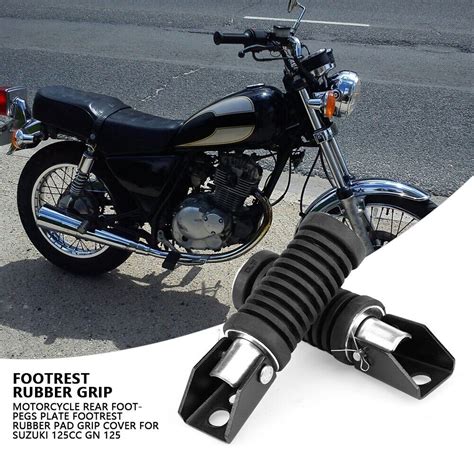 ZZ1 Motorcycle Rear Footpegs Plate Footrest Rubber Pad Grip Cover For