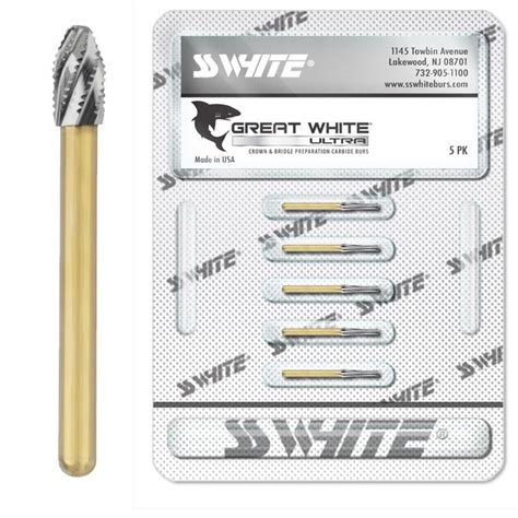 SS White Great White Ultra Carbide FG 379 023 FCC Football 5 Pk